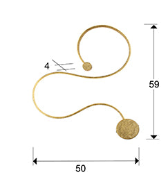 
LED Design Wandlampe „Grafos II“ - Blattgold-Finsih