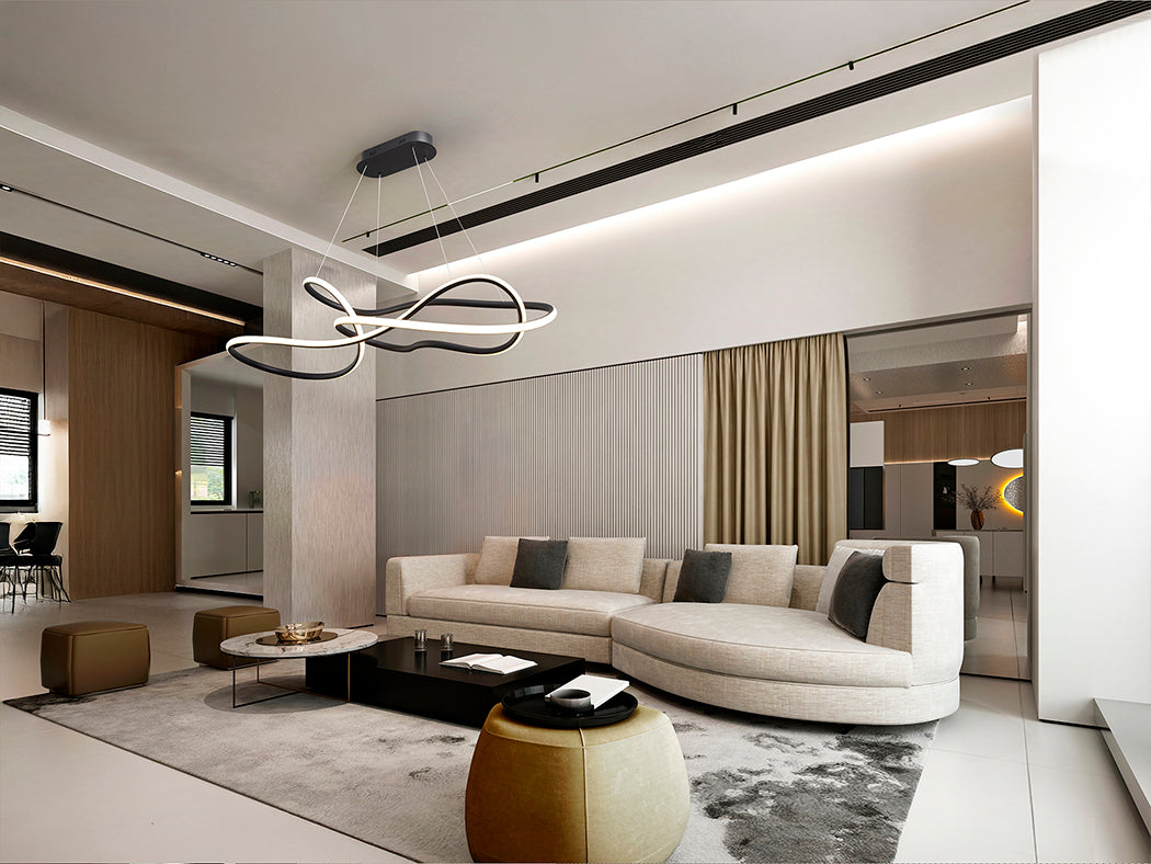 
“Evania” LED designer pendant light with remote control