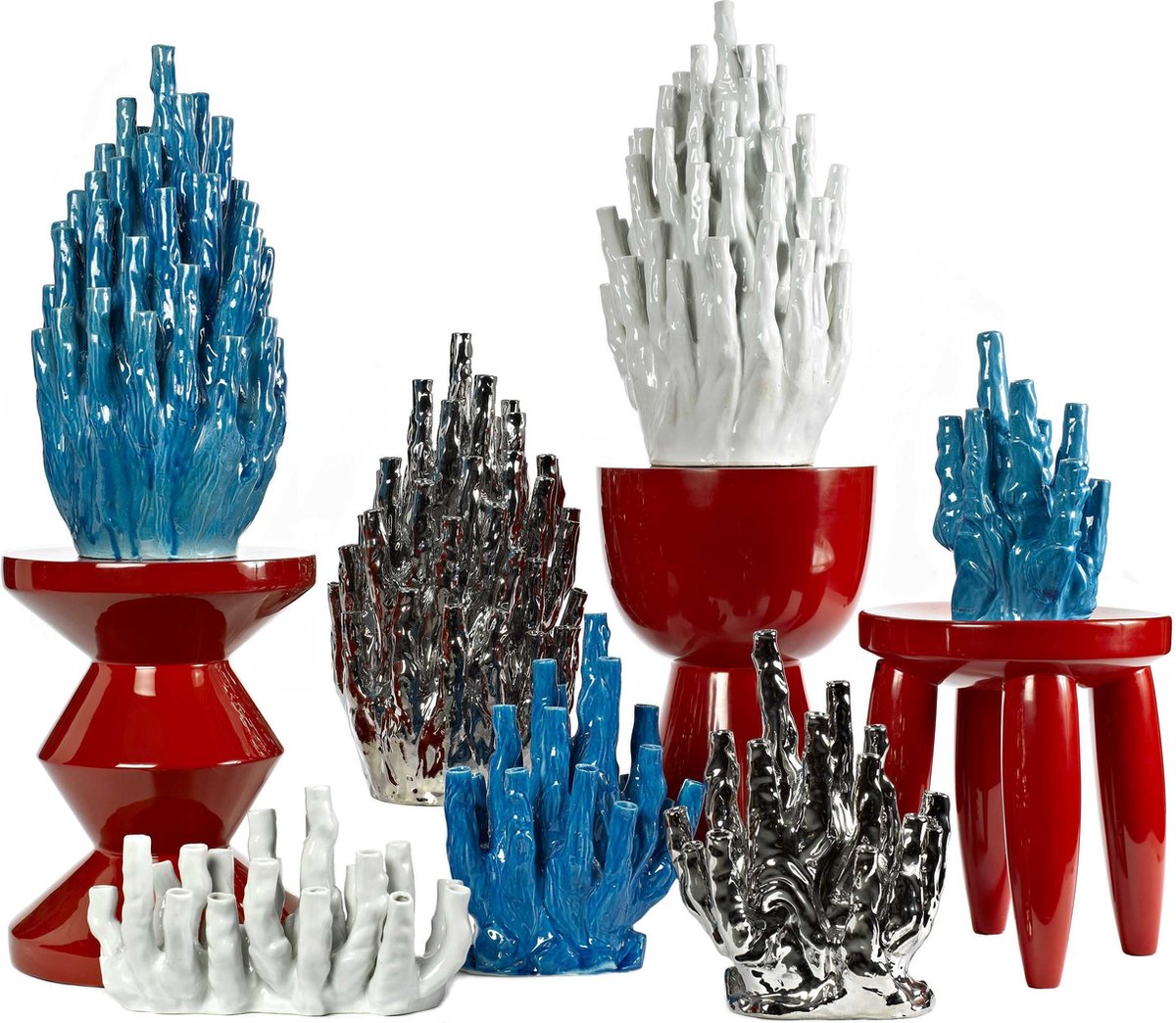 
Grande vaso di design „Coral Reef 50 Tulips“ - Argento