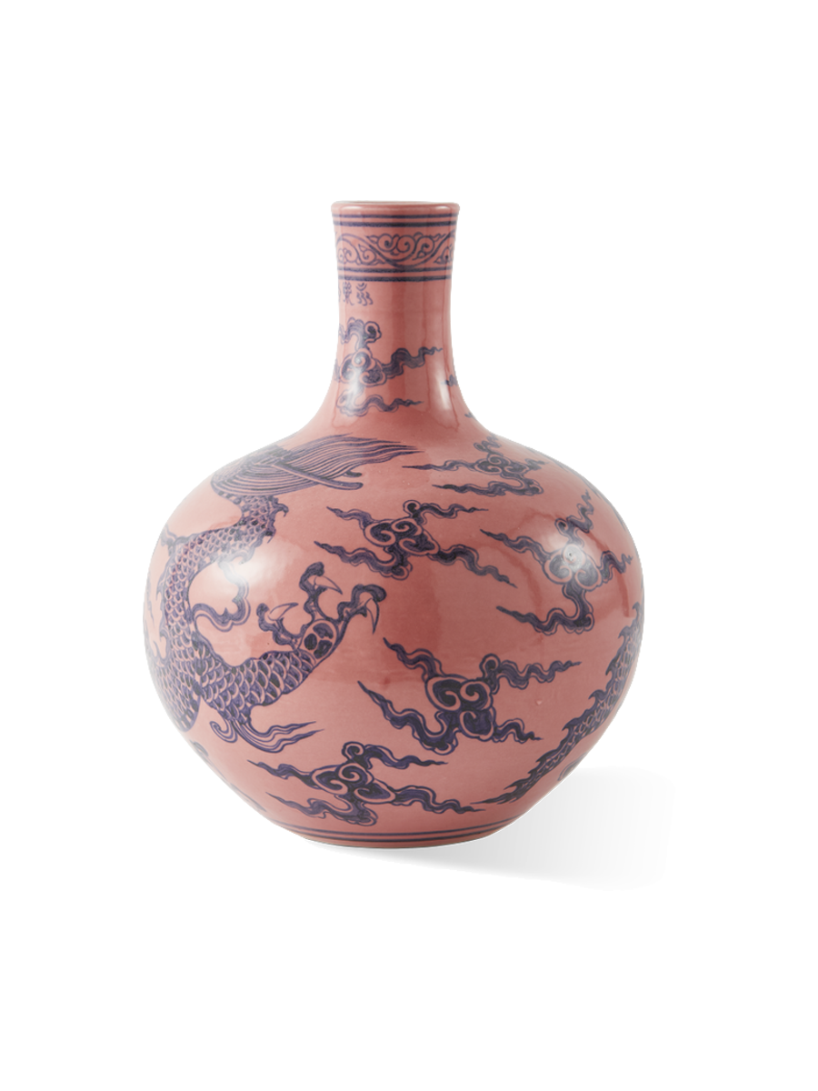 
Grande vaso di design dipinto a mano „Dragon Ball Body“ - Rosa