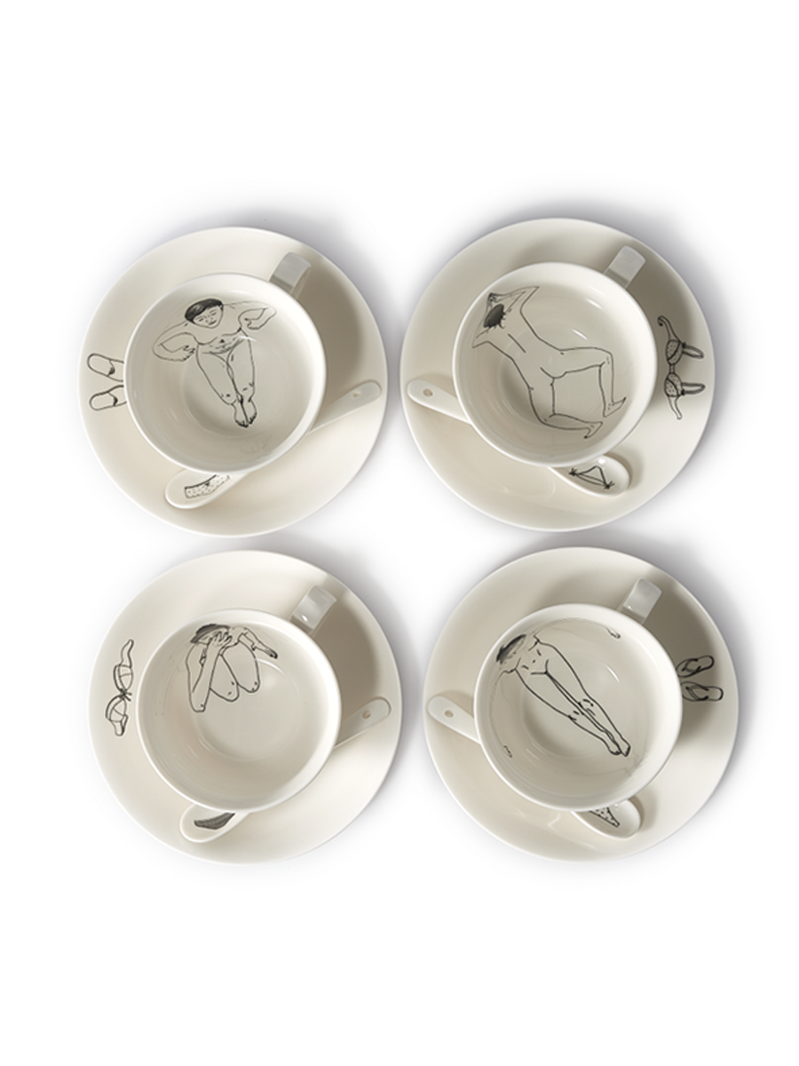 
Design Tee- und Kaffe Set „Undressed“, 4er-Set