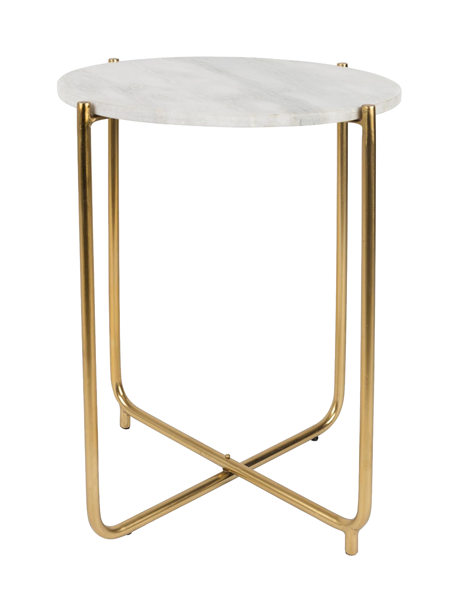 
Round Marble Side Table "Timpa" - White