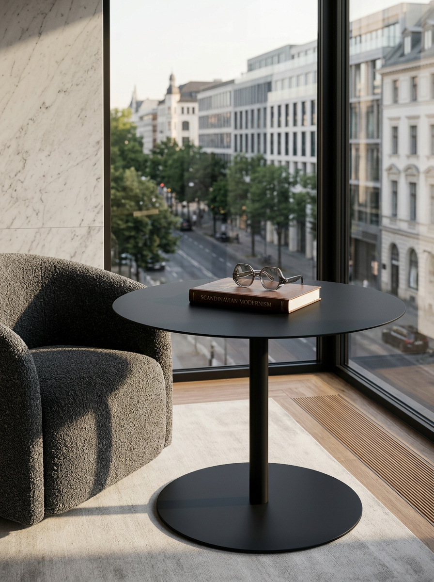 
Indoor/Outdoor Side Table "Snow", various sizes - Black / Ø 60 cm