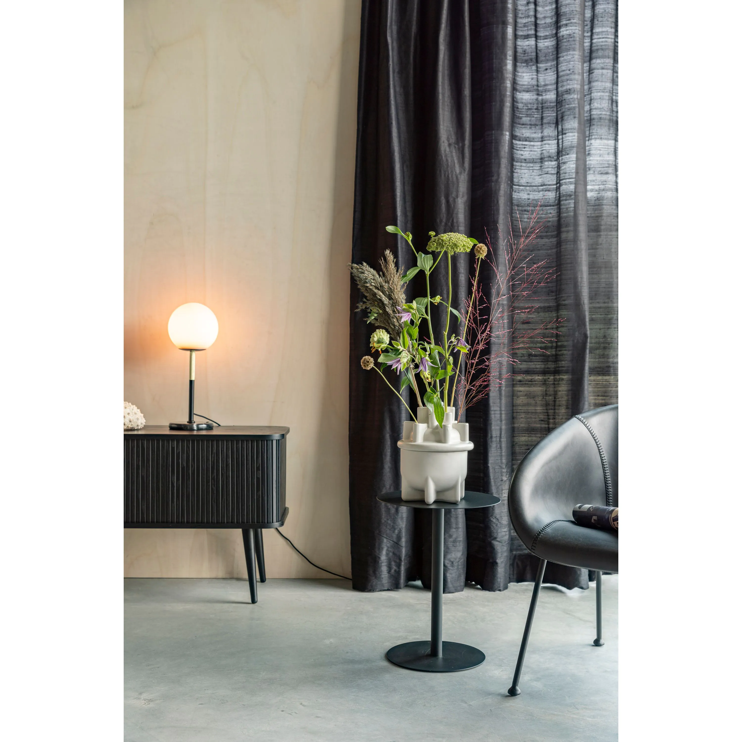 
Indoor/Outdoor Side Table "Snow", various sizes - Black / 35 cm diameter