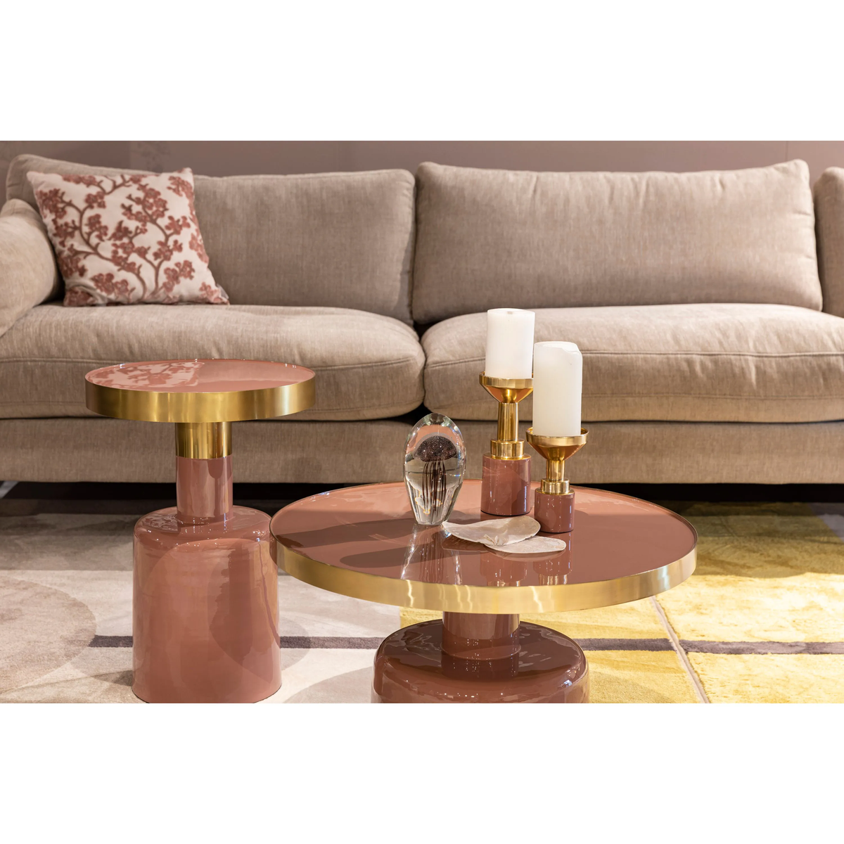 
Design Side Table "Glam" Ø 36 x 51 cm - Pink