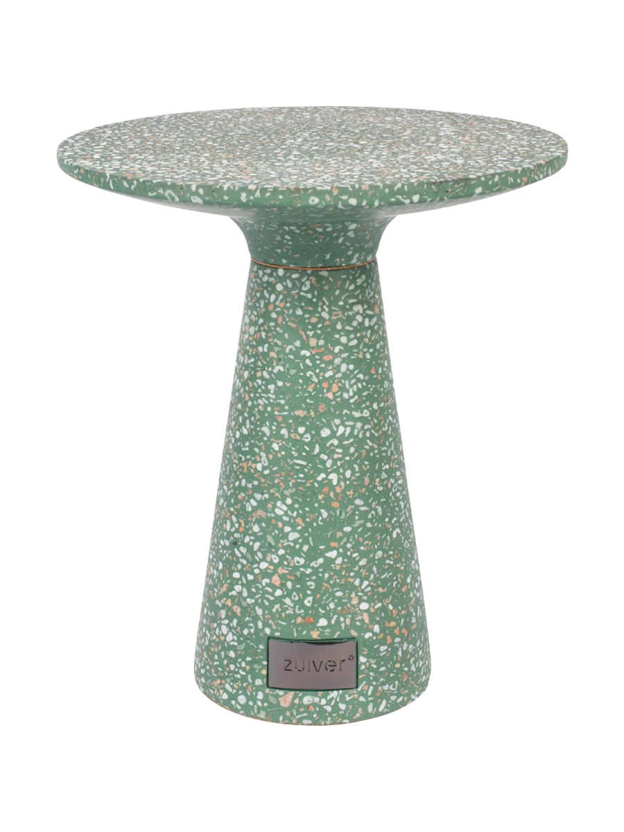 
In/Outdoor Design Side Table "Victoria" made of Terrazzo Stone - Green