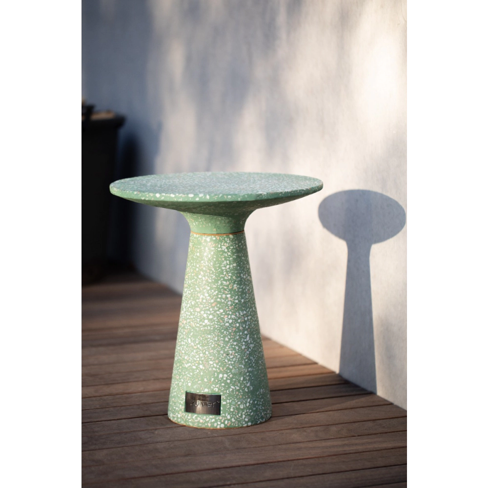 
In/Outdoor Design Side Table "Victoria" made of Terrazzo Stone - Green