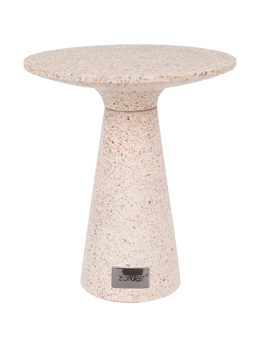 
In/Outdoor Design Side Table "Victoria" made of Terrazzo Stone - Pink