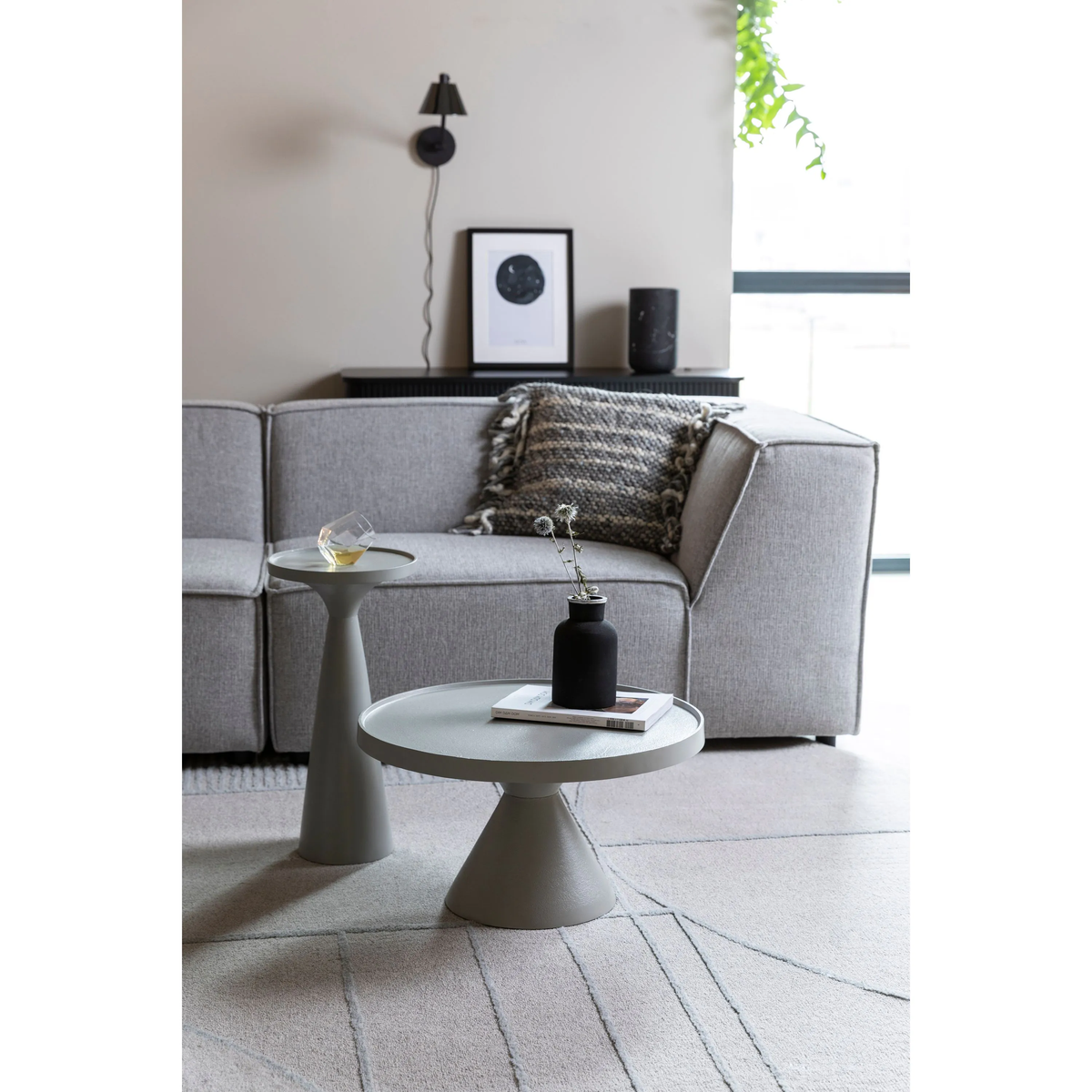 
Design Couch- und Beistelltisch „Floss“ Ø 60 cm - Grau