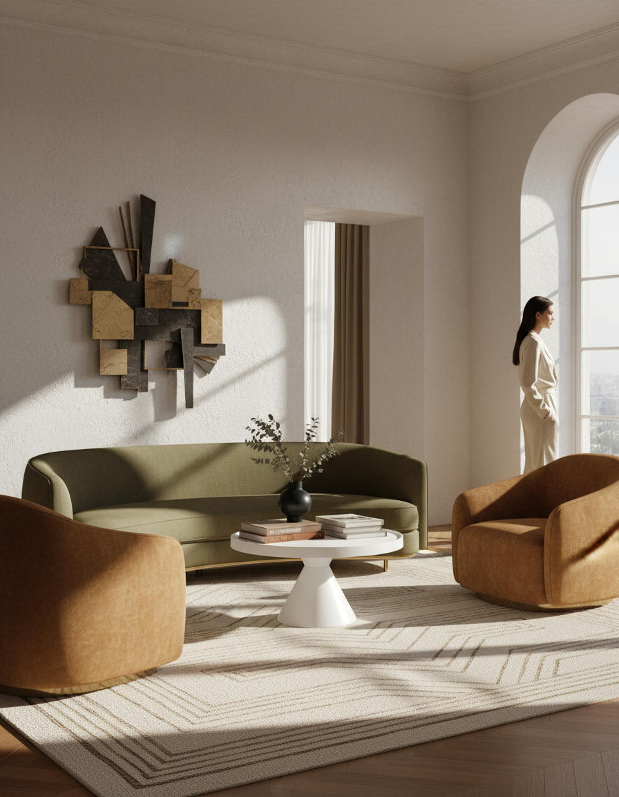
Design Couch- und Beistelltisch „Floss“ Ø 60 cm - Schwarz