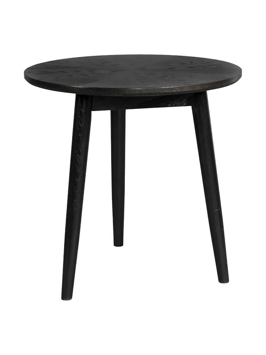 
"Fabio" Round Oak Side Table - Black