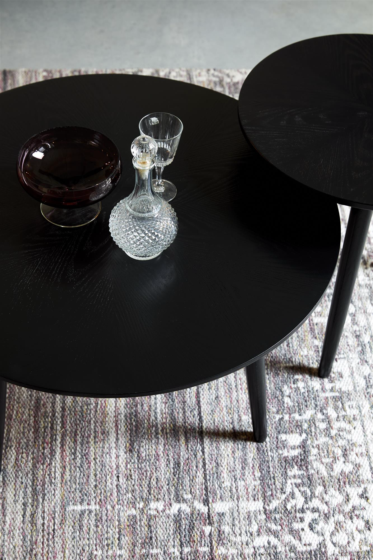 
"Fabio" Round Oak Side Table - Black