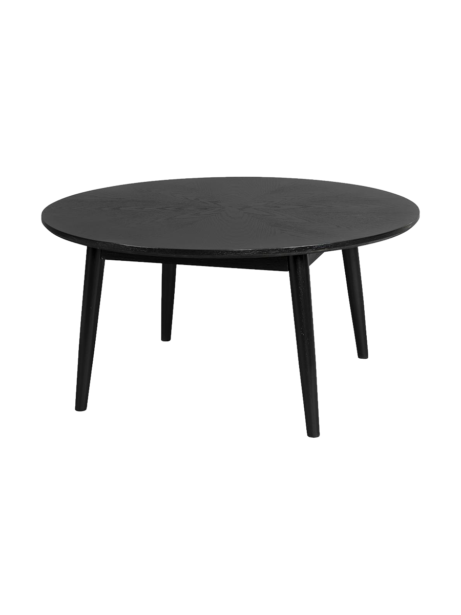 
Runder Couchtisch „Fabio“ aus Eichenholz, Ø 80 cm - Schwarz