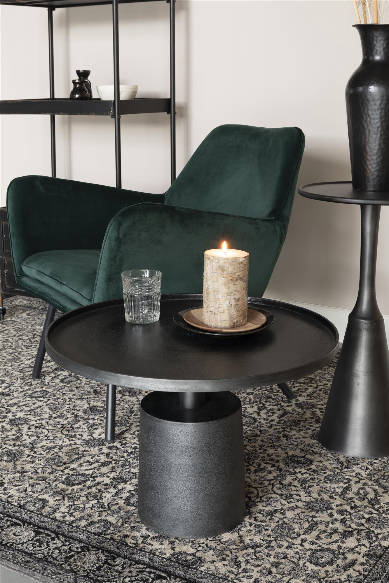 
Runder Design Beistell- / Couchtisch „Mason“ - Schwarz