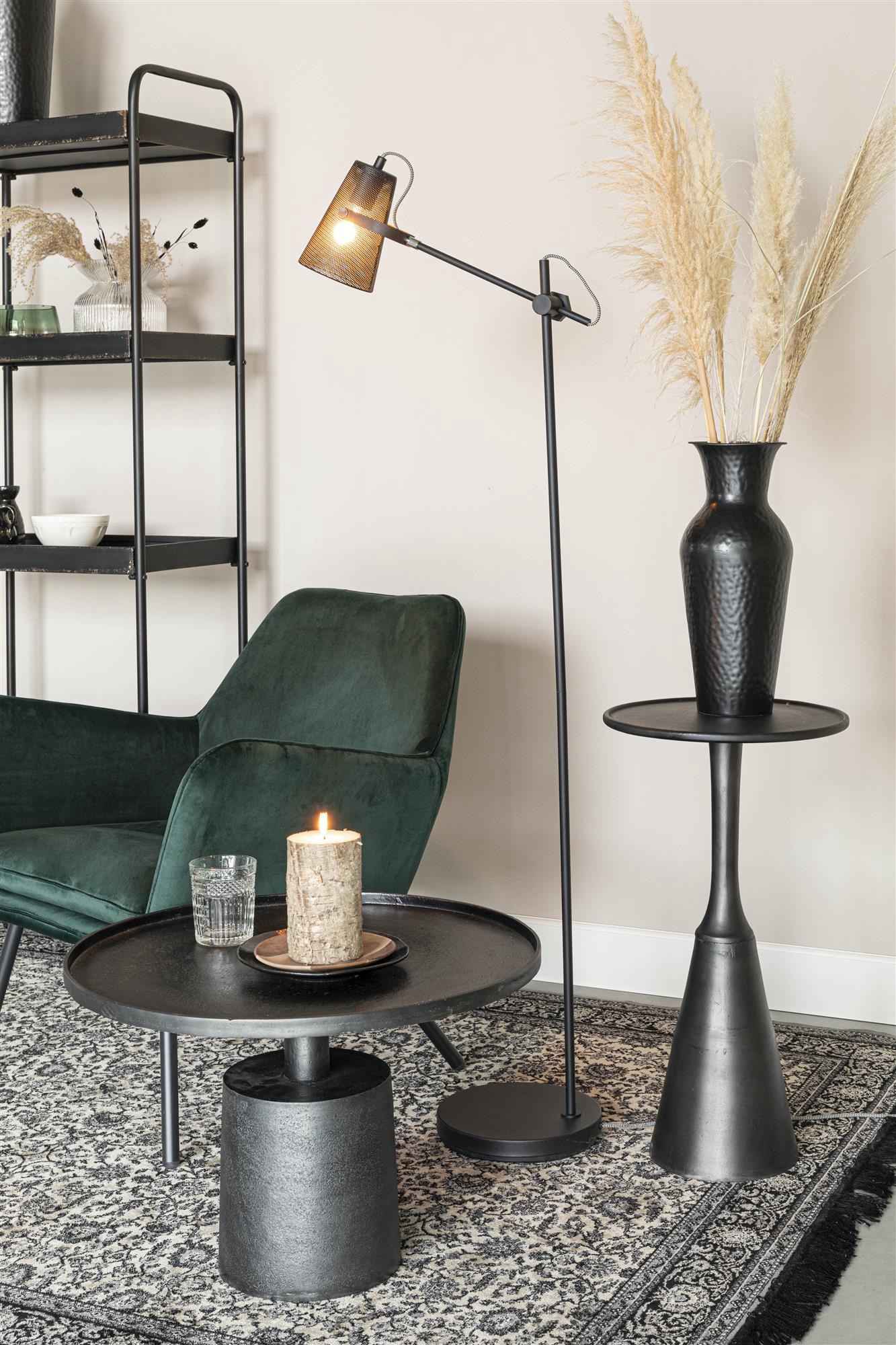 
Runder Design Beistell- / Couchtisch „Mason“ - Schwarz