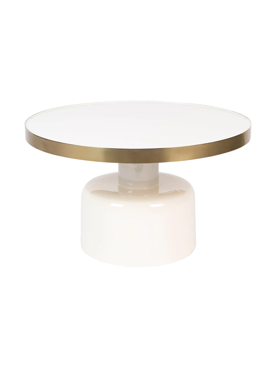 
Design Couch- & Beistelltisch „Glam“ Ø 60 cm - Weiss