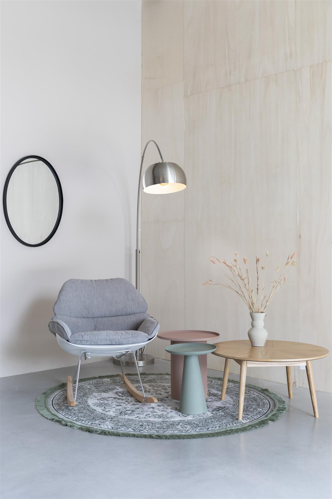
Round Designer Side Table "Ringar", various sizes - Soft Green / Ø 34.5 x Height 41.5 cm