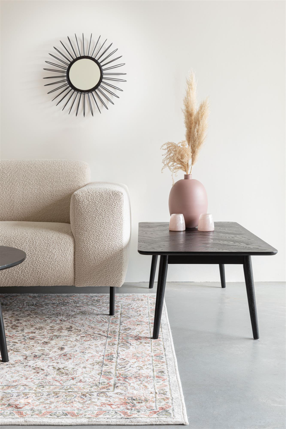 
Rechteckiger Couchtisch „Fabio“ aus Eichenholz, 120 x 60 cm - Schwarz