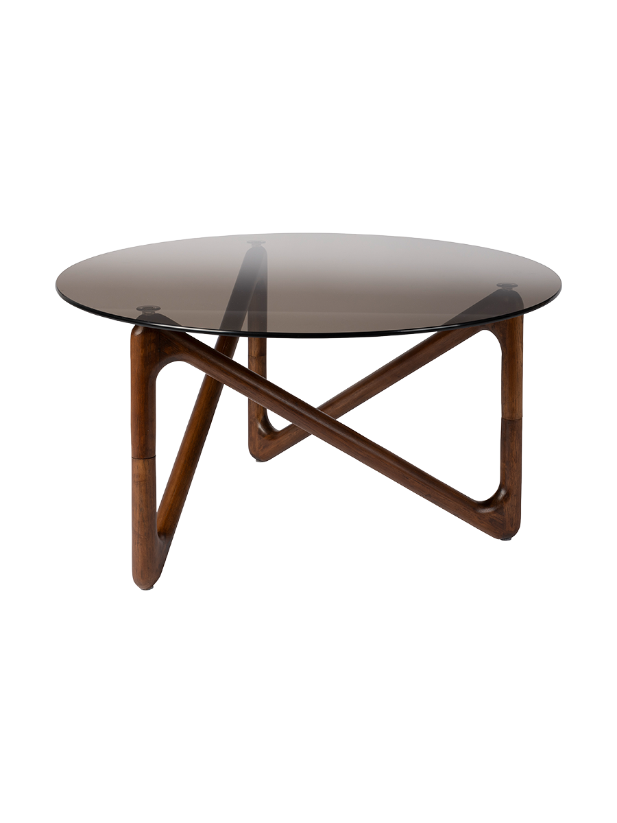 
Designer Coffee Table "Naia" - Ø 80 cm - Nut tree