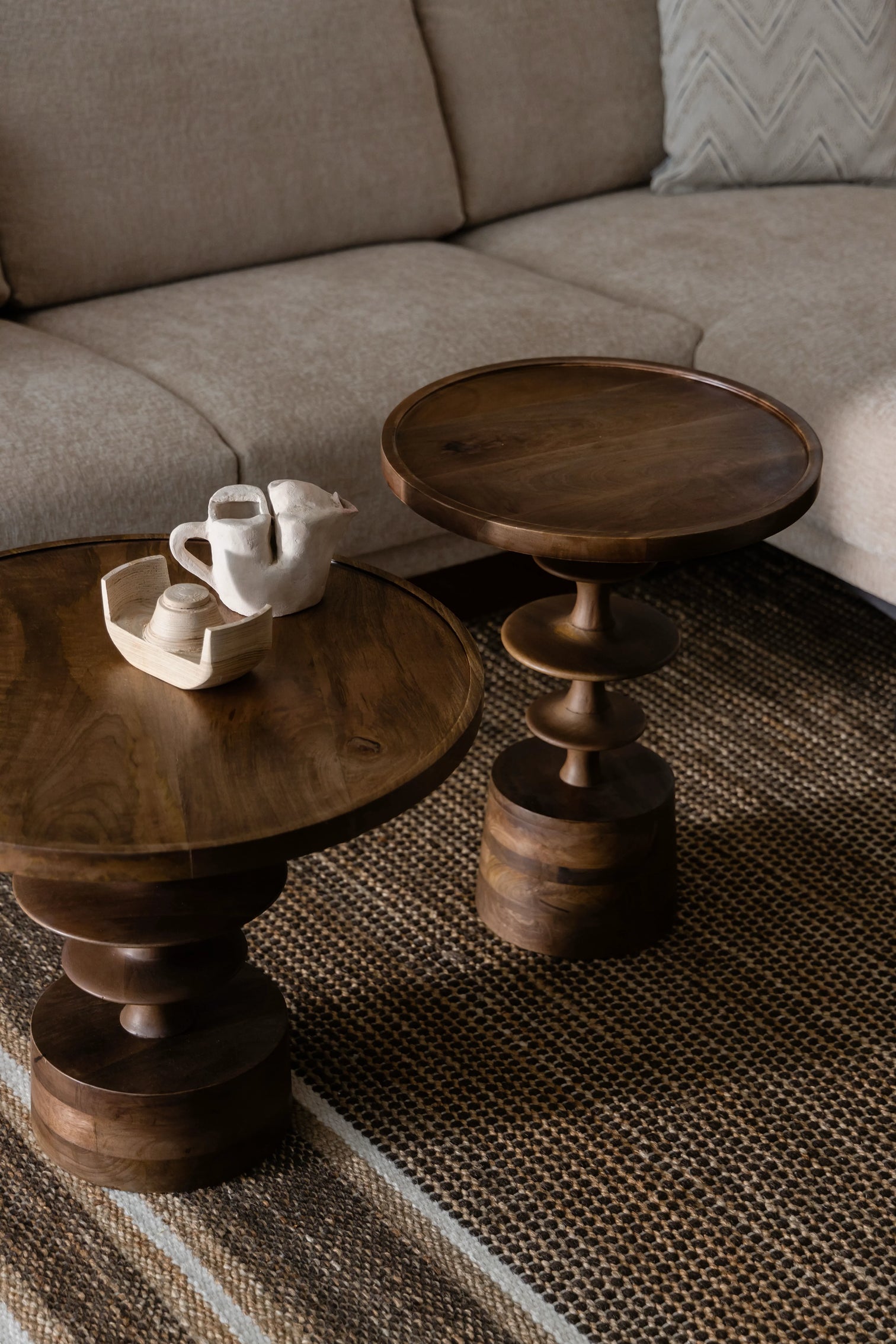 
Designer Side Table "Cath Walnut" - Ø 66 x 50 cm