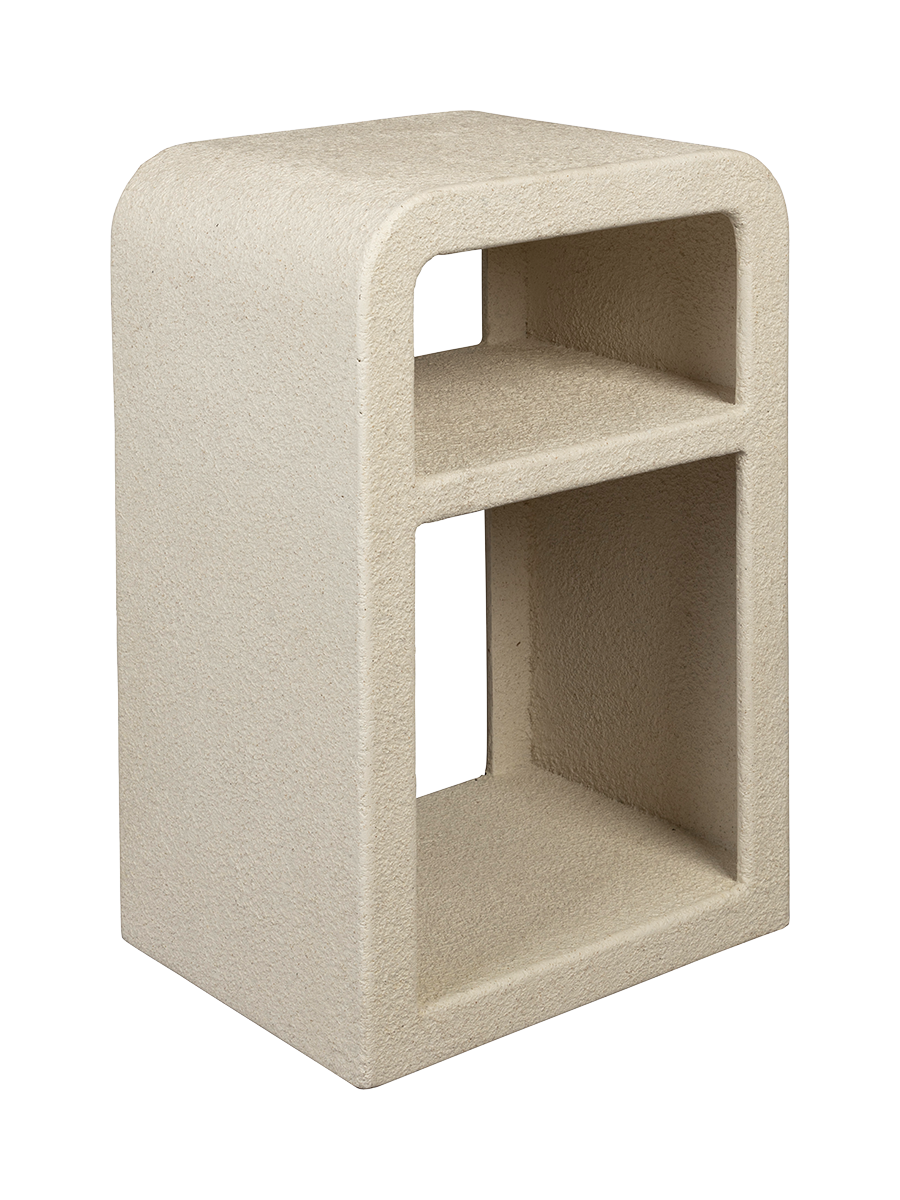 
Designer side table/nightstand "Veda", made from recycled marble