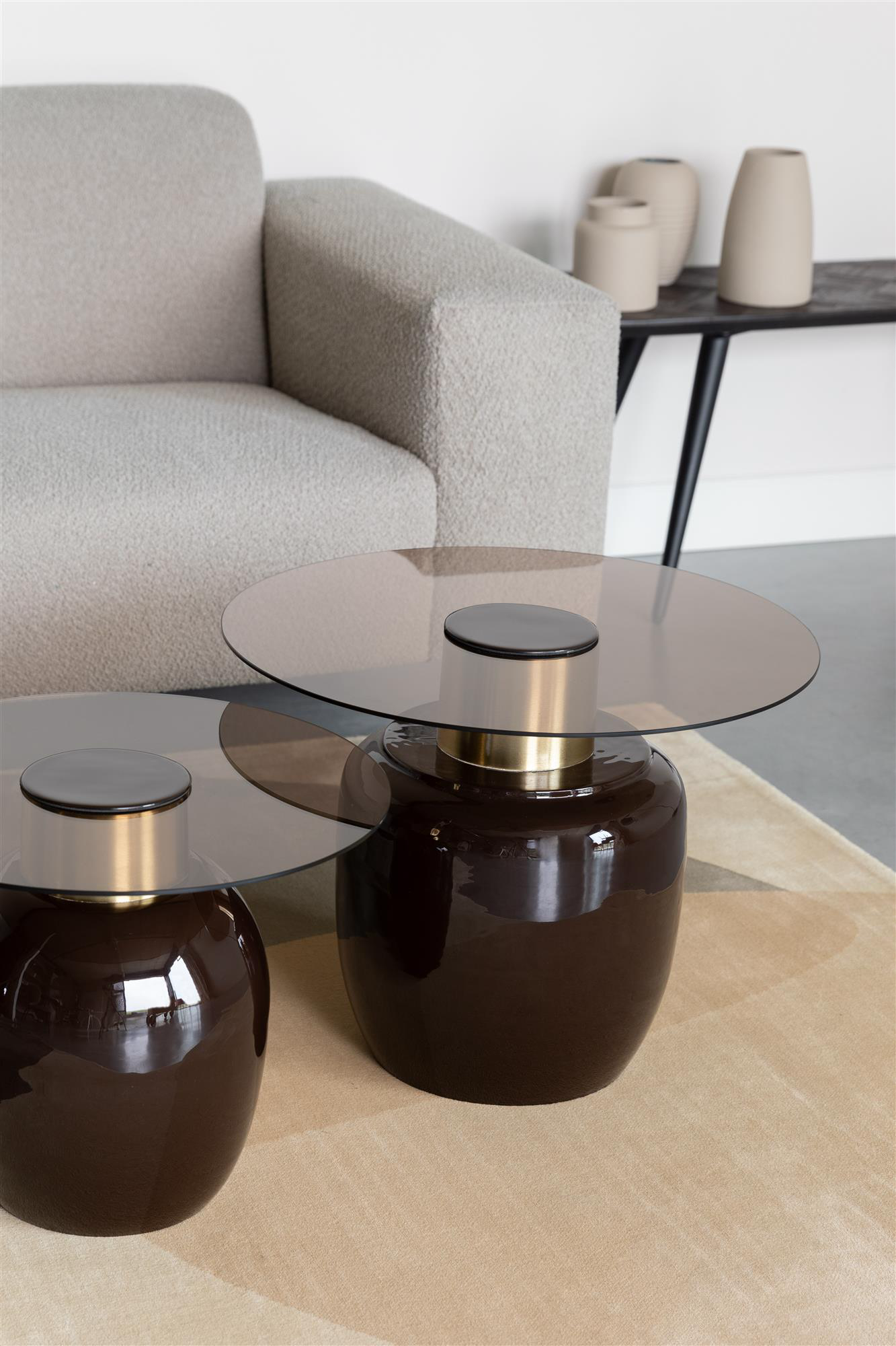 
Designer Side Table "Mohra", Various Sizes - Ø 59 x H 46 cm