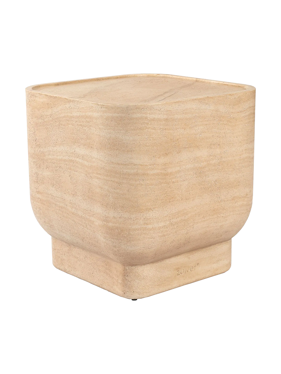 
"Noble Pill" Cement In/Outdoor Side Table - Square