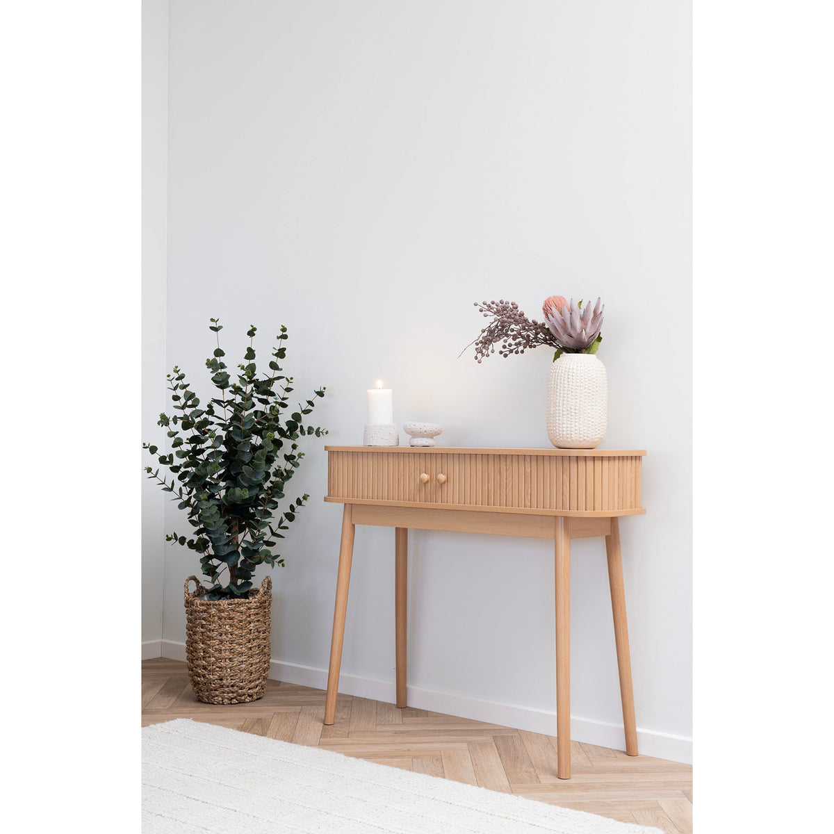 
Table console design « Niclas » - Naturel