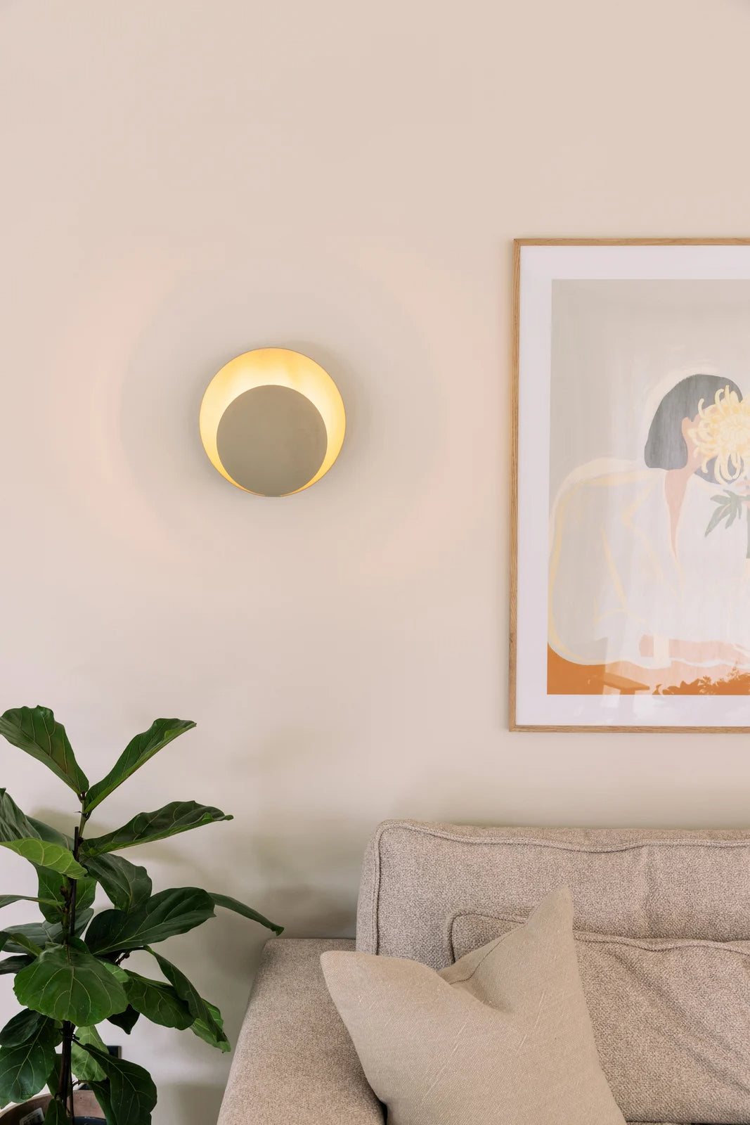 
Design Wandlampe „Orbit“ Ø 30 cm - Beige