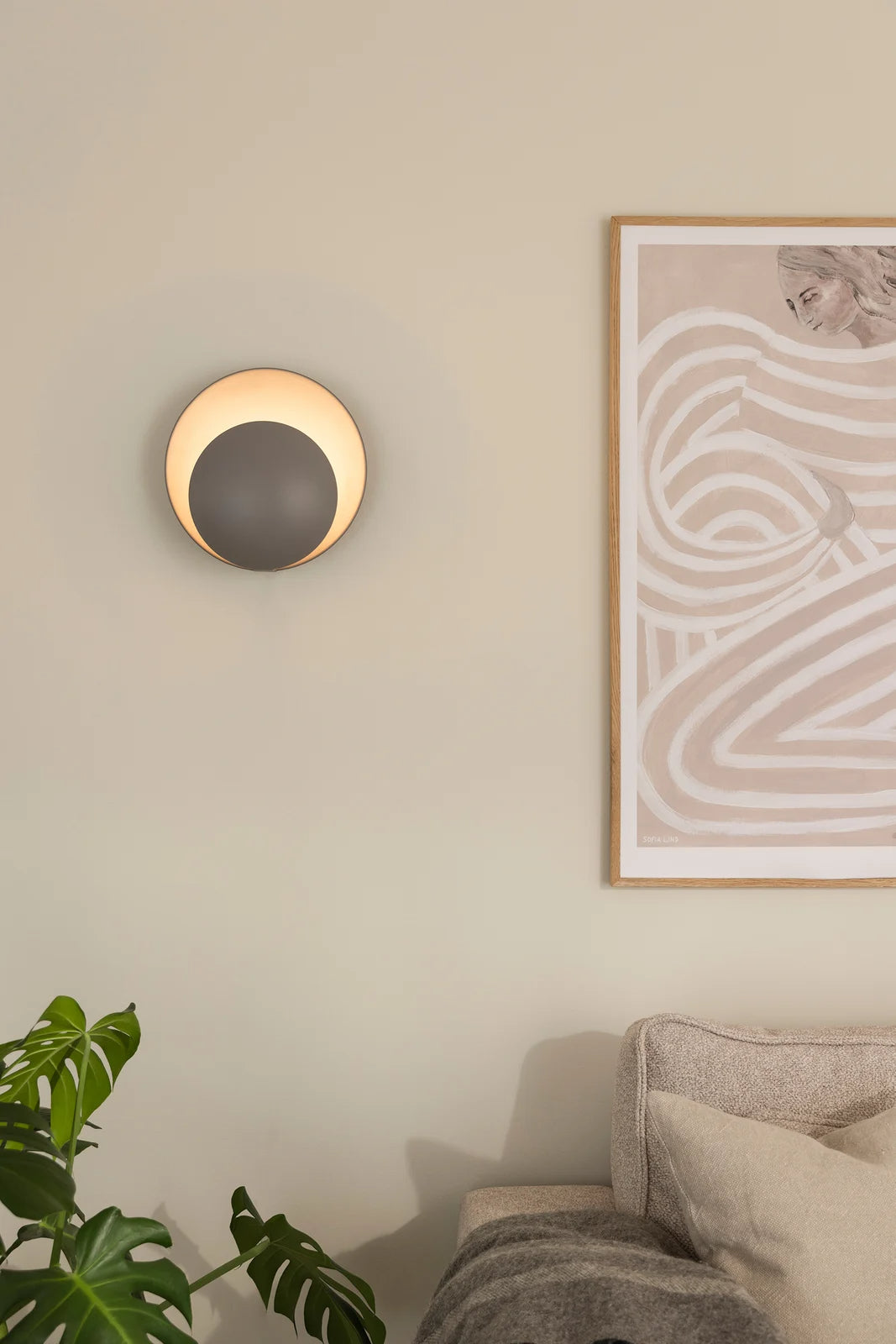 
Design Wandlampe „Orbit“ Ø 30 cm - Grau