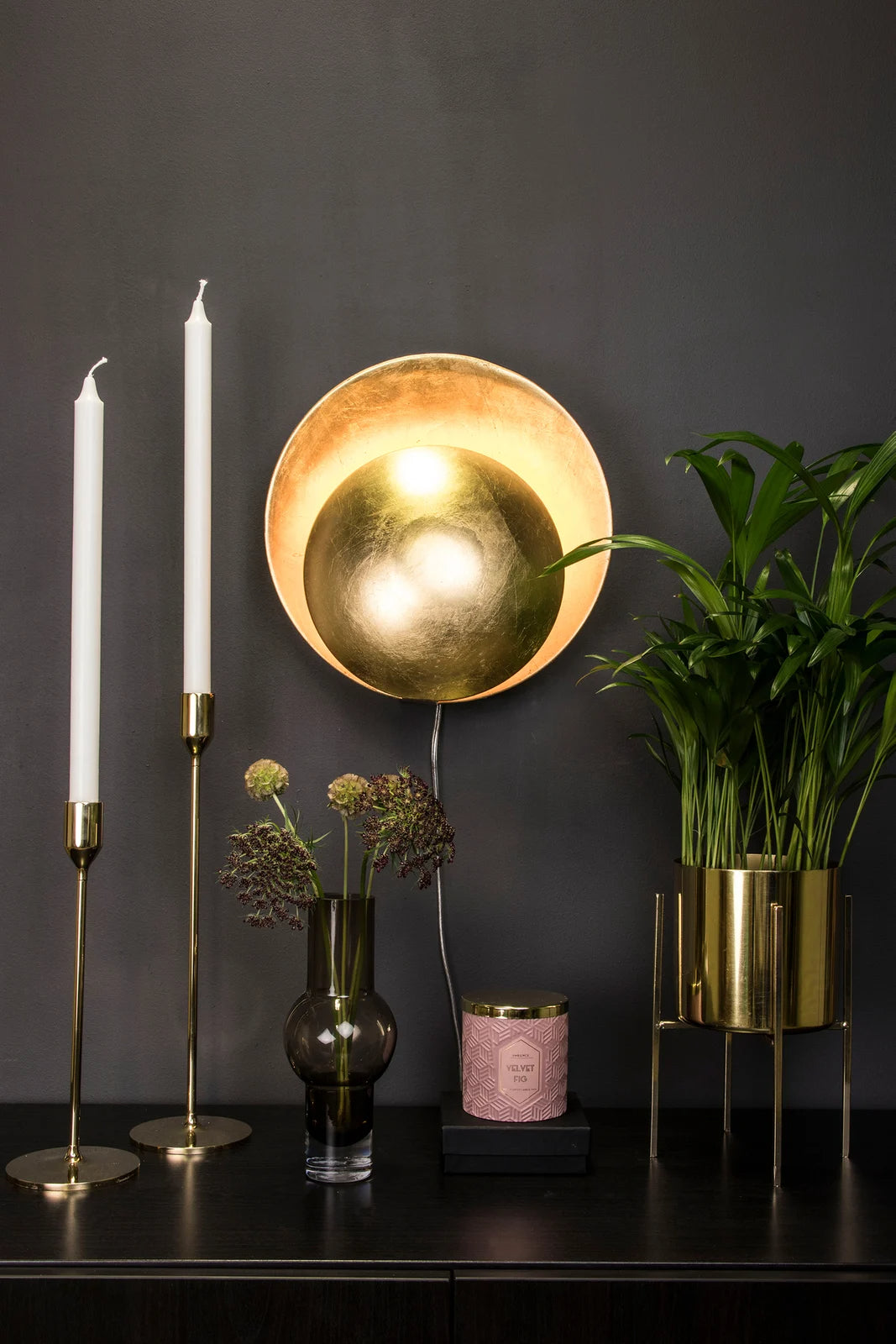 
Design Wandlampe „Orbit“ Ø 30 cm - Messing
