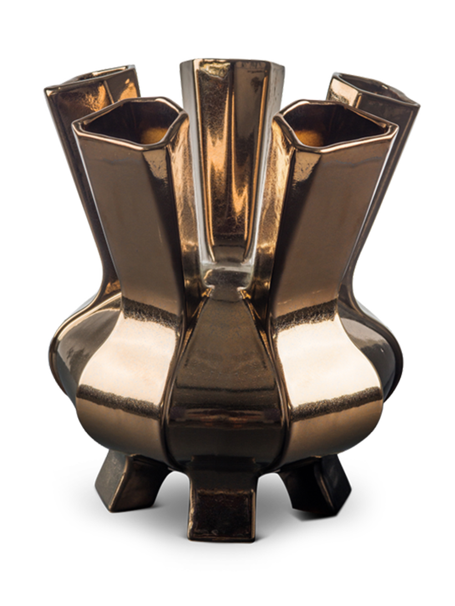 
Grosse Design Vase „Puyi“ - Bronze