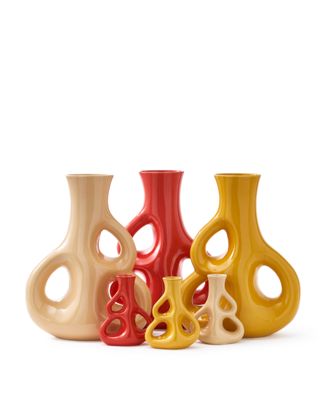 
Large "Three Ears" Design Vase - Yellow