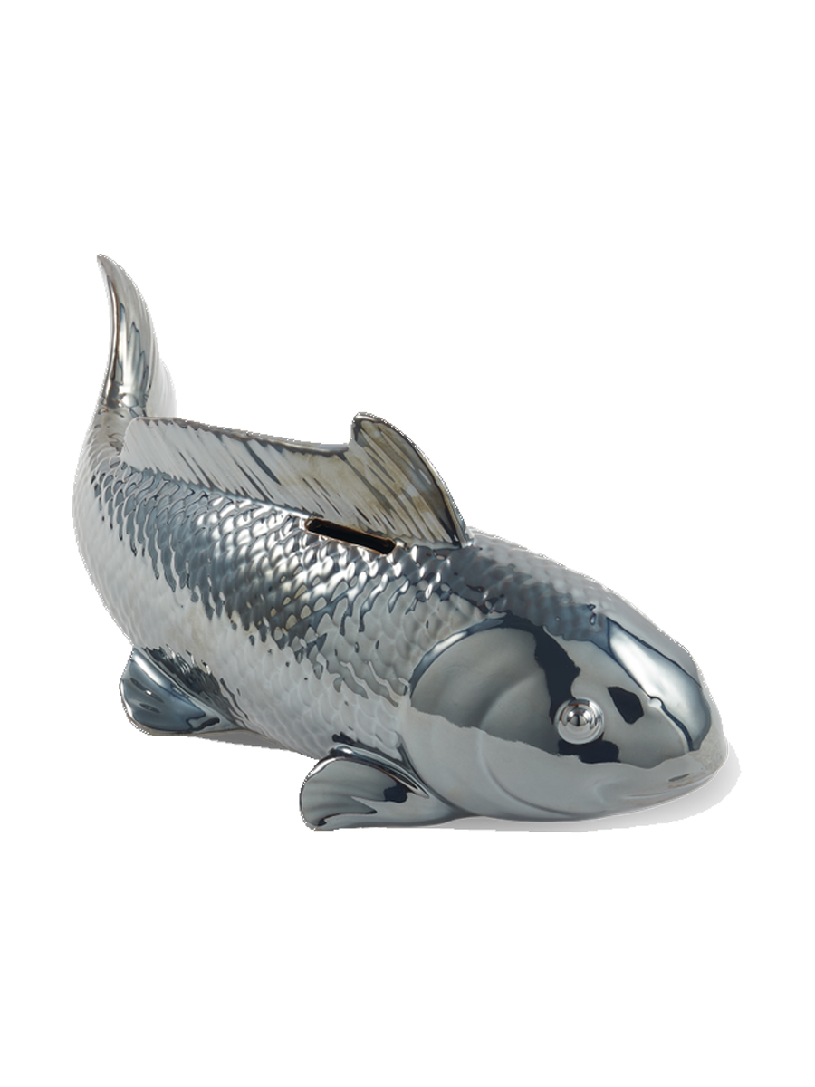 
Grosse Design Spardose „Fisch Moneybox“ - Metallic