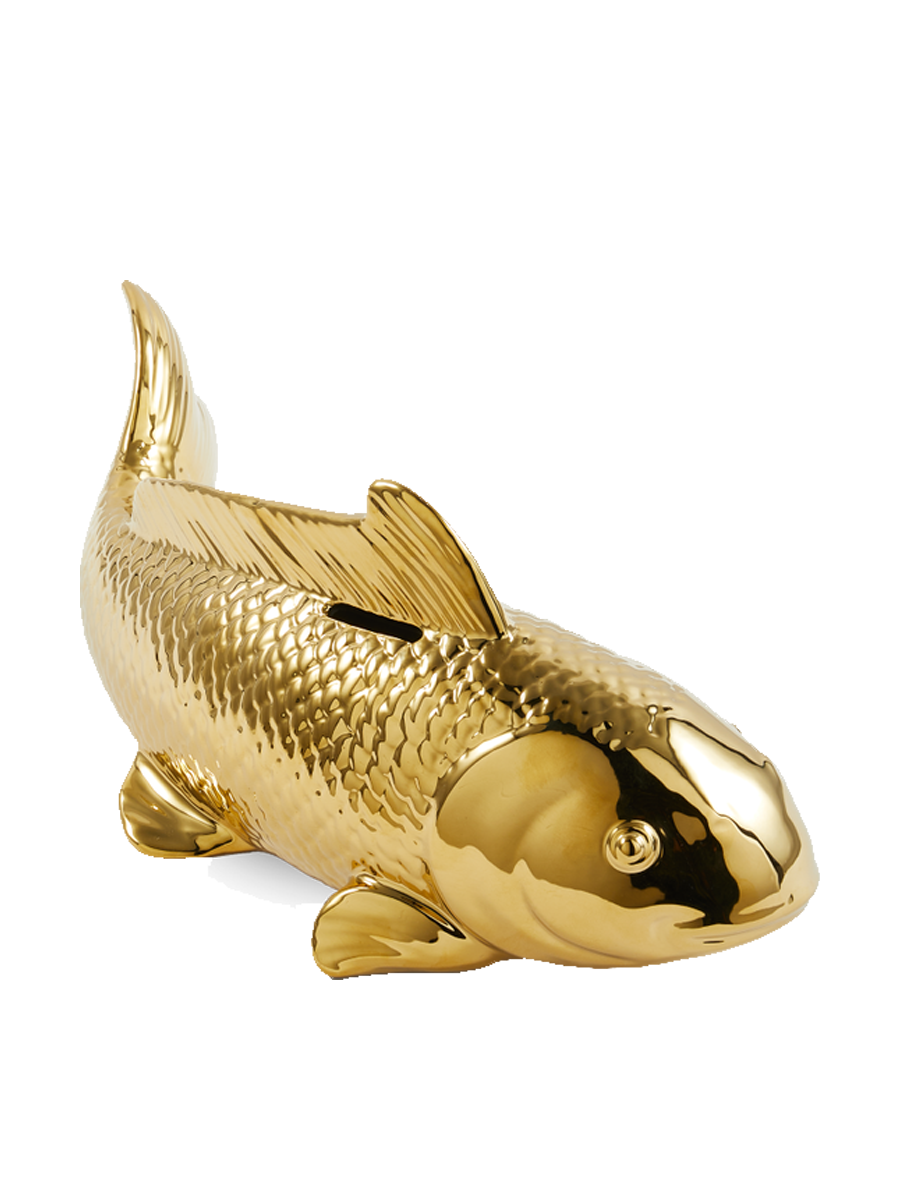 
Grosse Design Spardose „Fisch Moneybox“ - Gold