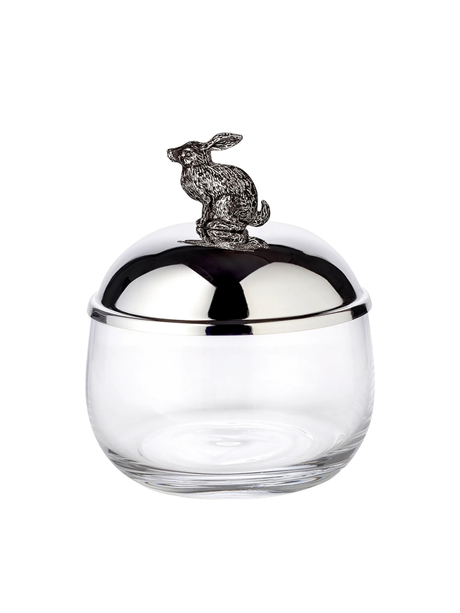 
Premium Jam Jar "Rabbit" with Coaster and Spoon - Elegantly Silver-Plated