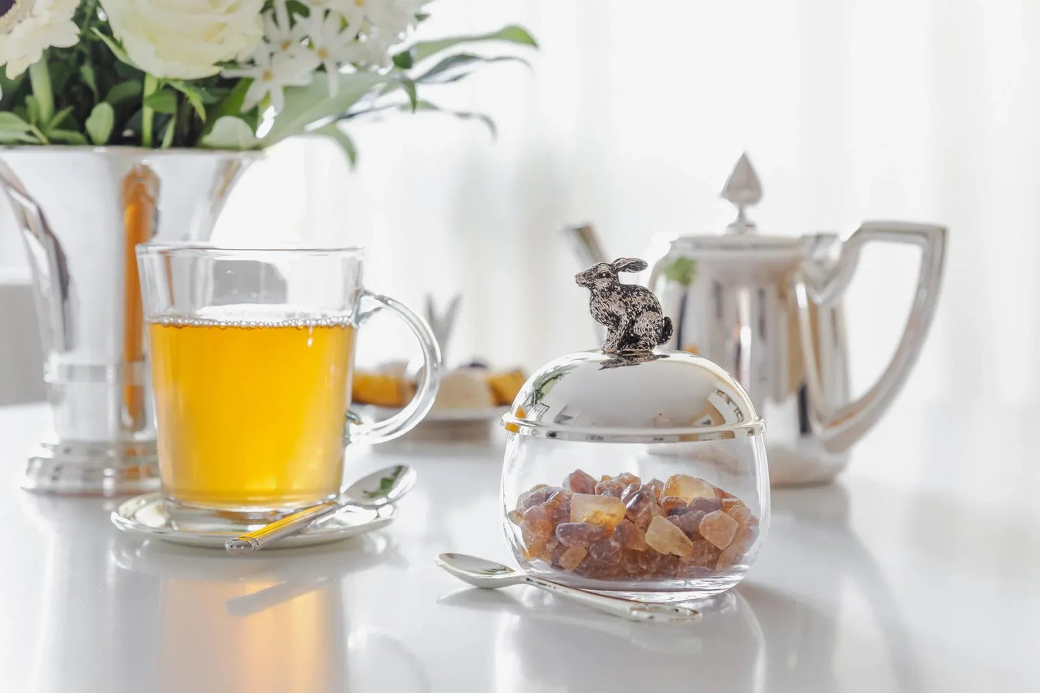 
Premium Jam Jar "Rabbit" with Coaster and Spoon - Elegantly Silver-Plated