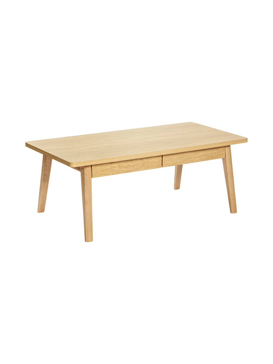 
Hochwertiger Couchtisch „Nice“ mit zwei Schubladen - Eiche Nussbau