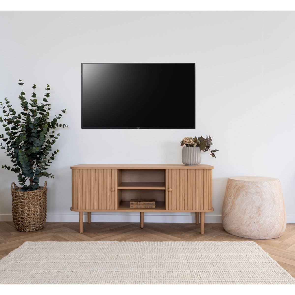 
Mobile basso di design «Niclas» a 2 ante - Naturale
