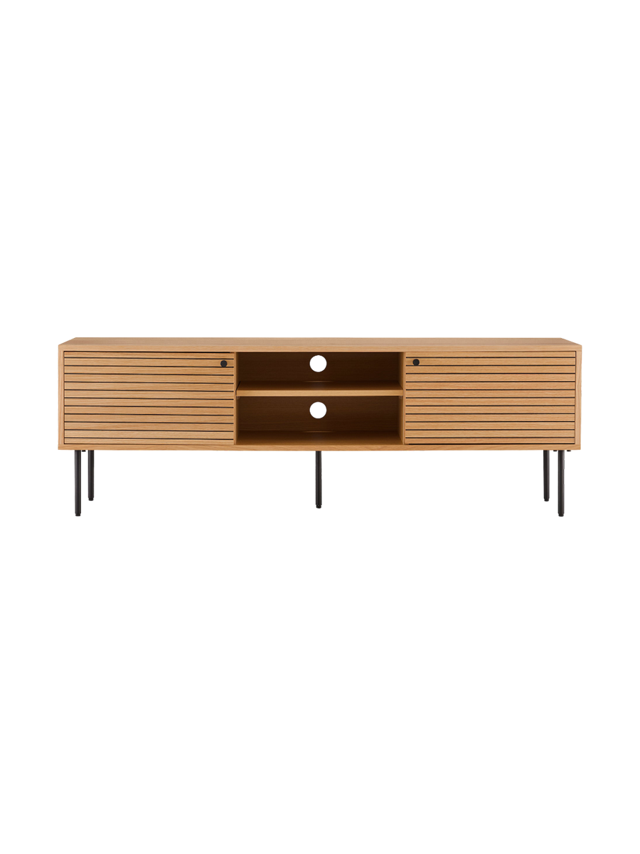 
Mobile basso di design «Nokia» a 2 ante - Rovere Naturale