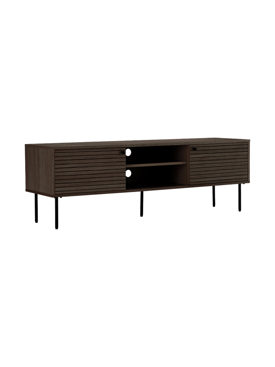 
Mobile basso di design «Nokia» a 2 ante - Rovere Marrone scuro