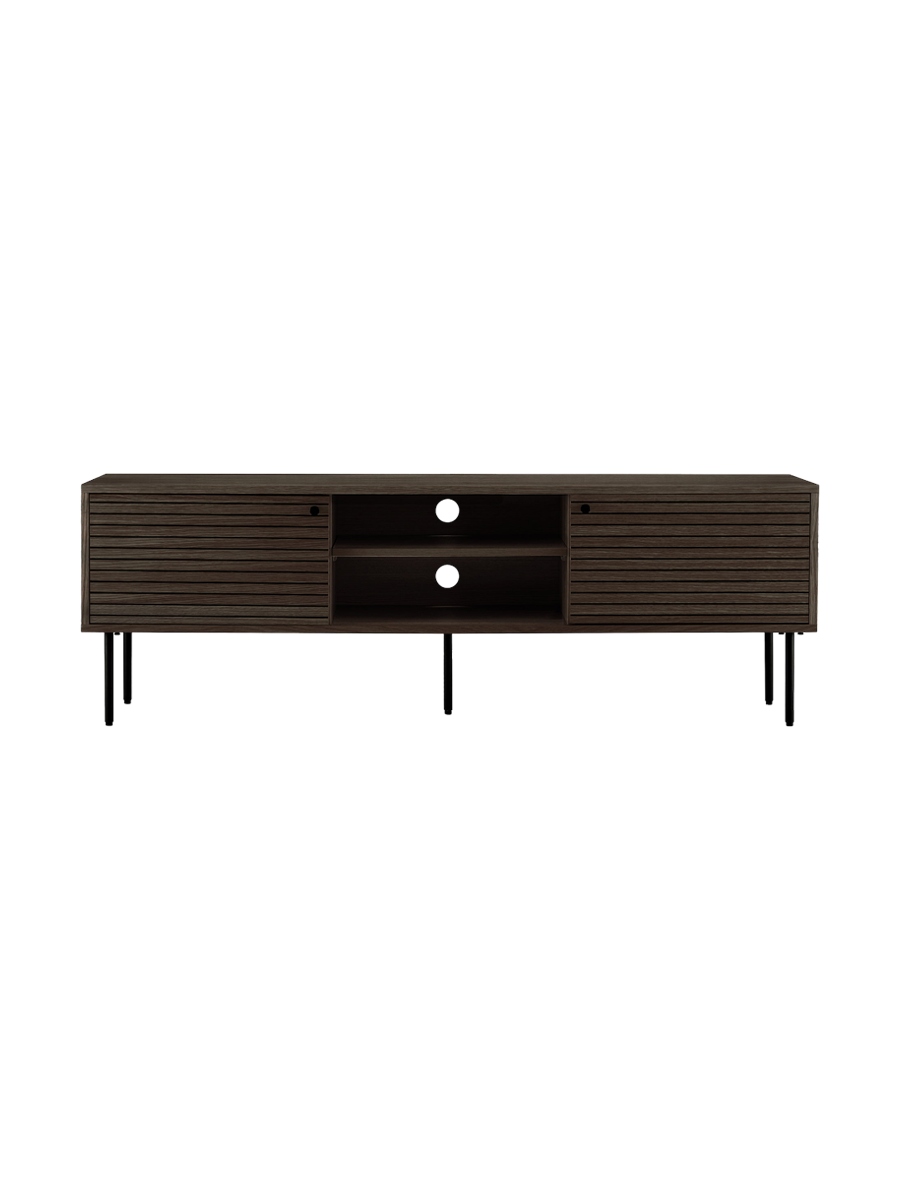 
Mobile basso di design «Nokia» a 2 ante - Rovere Marrone scuro
