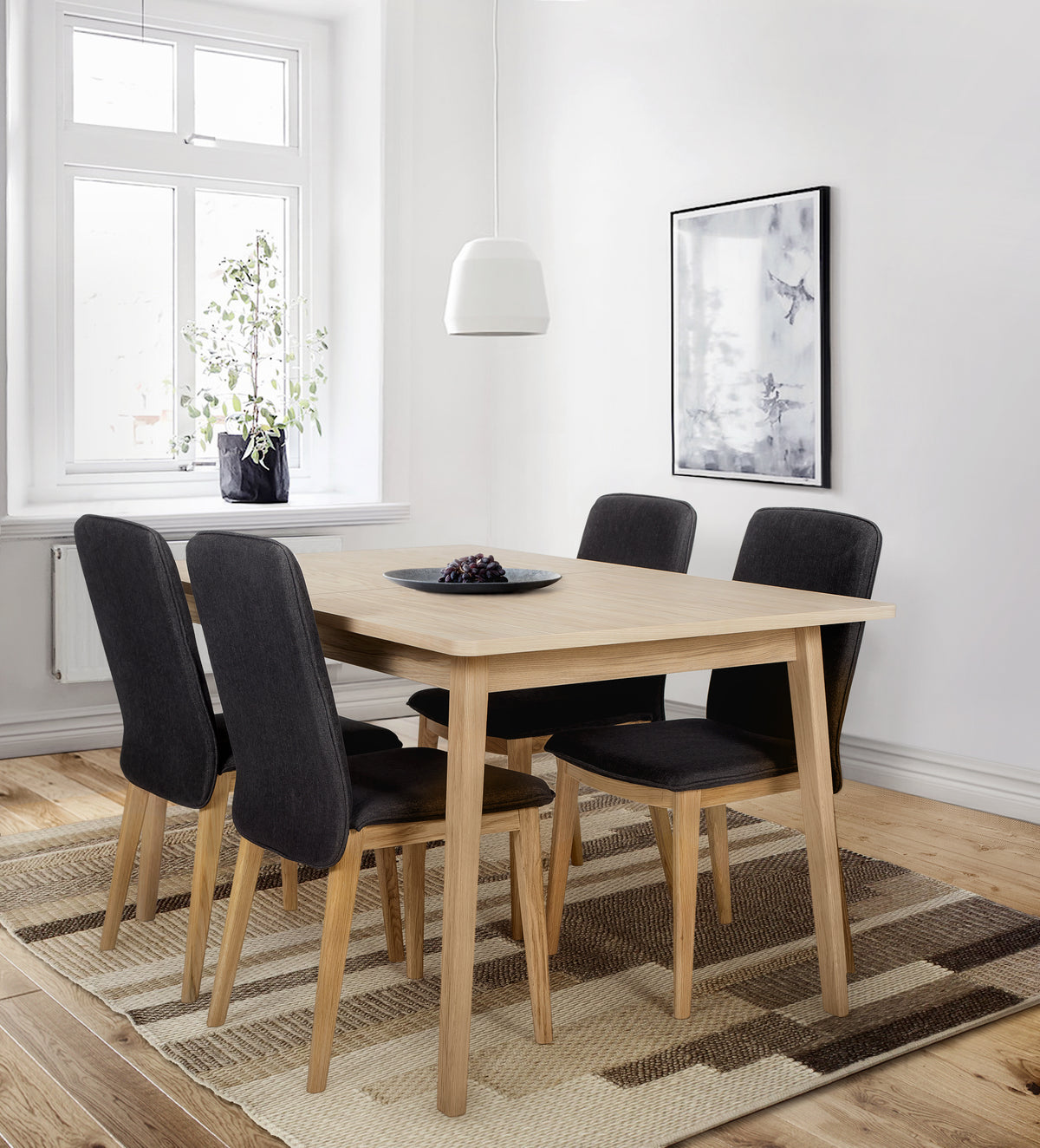 
Tavolo da pranzo di alta qualità allungabile «Skagen» 140-180 x 90 cm - Rovere Naturale