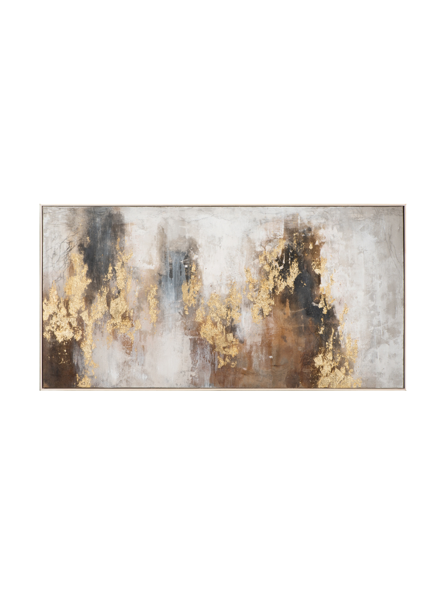 
Handgemaltes Bild „Abstrakt Brown & Gold“ 72 x 142 cm