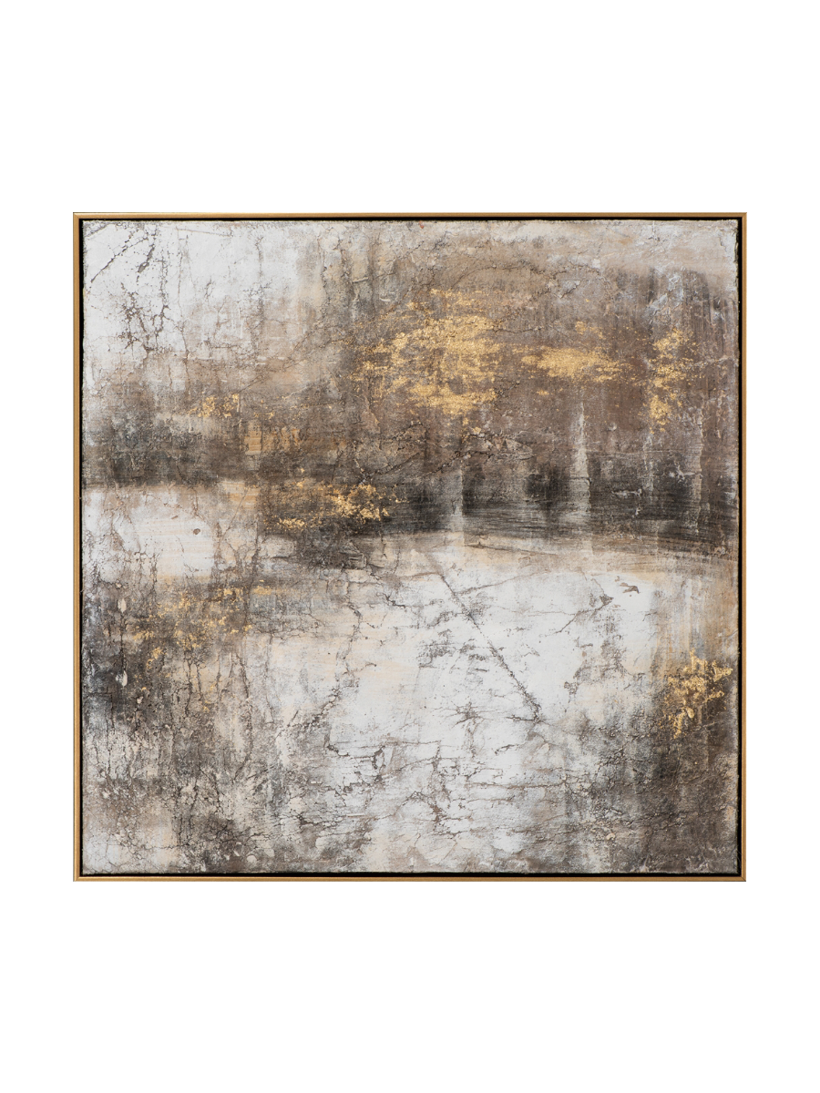 
Hand-painted picture "Brown & Gold" 72 x 72 cm