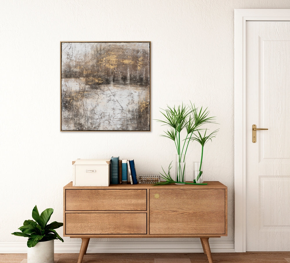 
Hand-painted picture "Brown & Gold" 72 x 72 cm