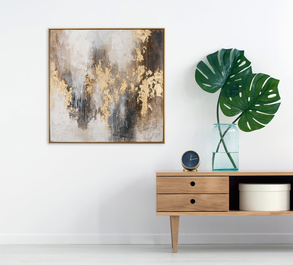 
Handgemaltes Bild „Brown & Gold II“ 72 x 72 cm