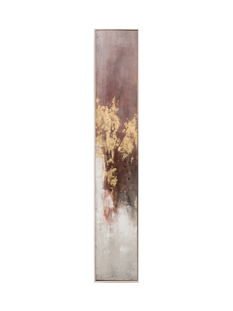 
Handgemaltes Bild „Slim Rosa & Gold II“ 27 x 152 cm