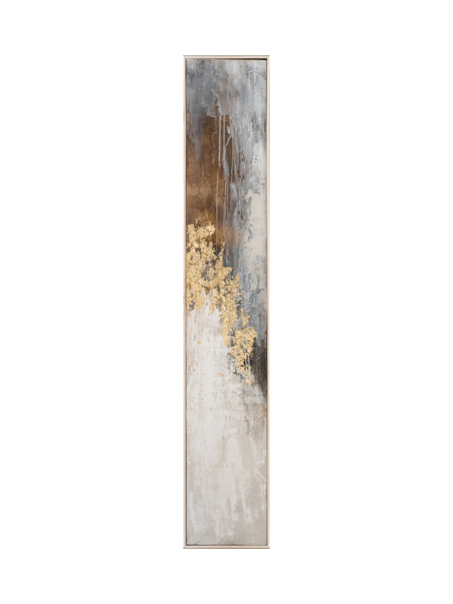 
Handgemaltes Bild „Abstrakte Farbkomposition mit Gold“ 27 x 152 cm