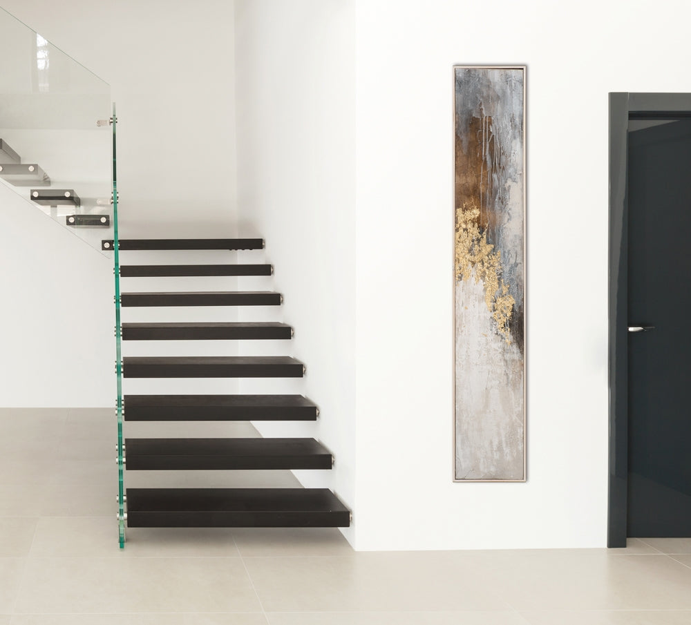 
Handgemaltes Bild „Abstrakte Farbkomposition mit Gold“ 27 x 152 cm
